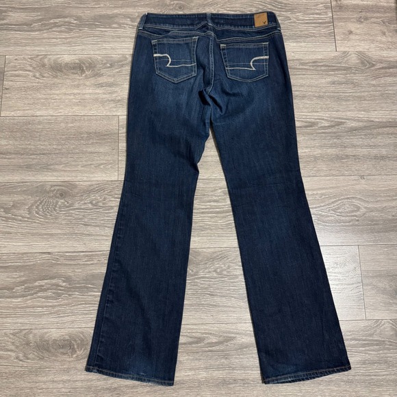 American Eagle Outfitters Women Stretch Slim Boot Jeans Dark Wash Sz 6 Low Rise - Picture 6 of 12